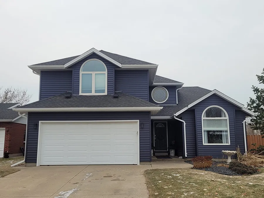New gutter run on a two-storey home — Snow Siding & Eavestroughs, Sarnia ON