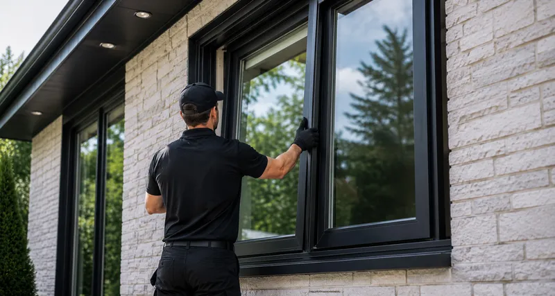 Custom-fitted metal work in a deep charcoal finish